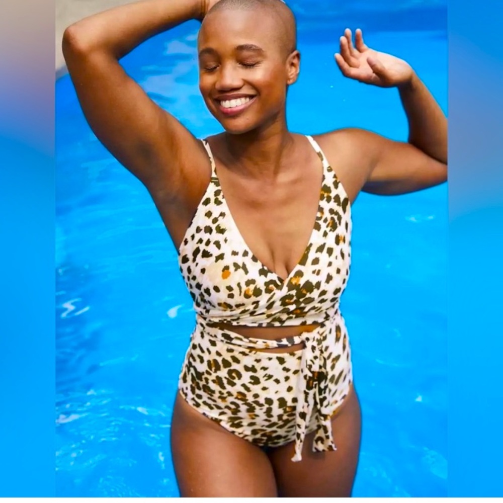 Aerie Leopard Wrap One Piece Swimsuit